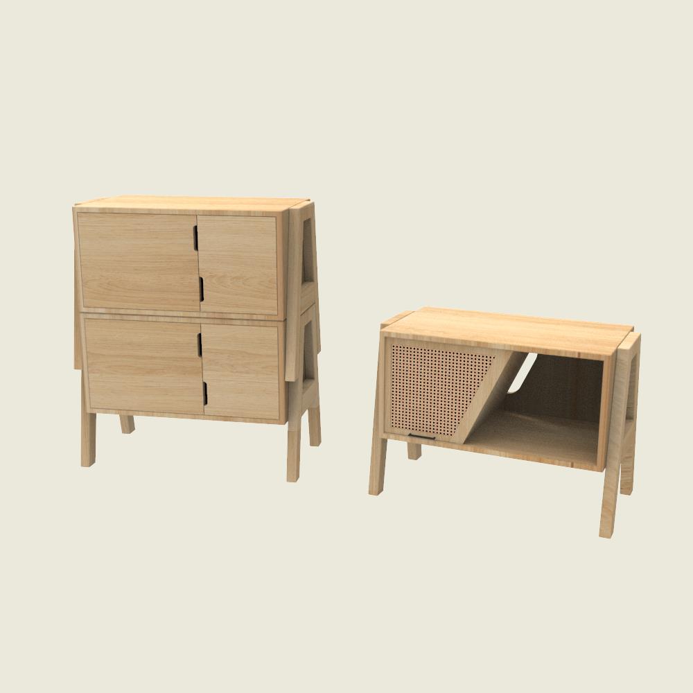 Kisaka Stackable Cabinets