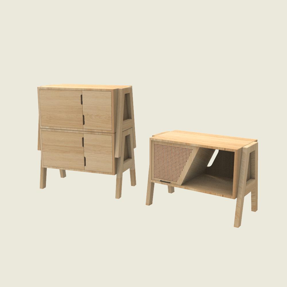 Kisaka Stackable Cabinets