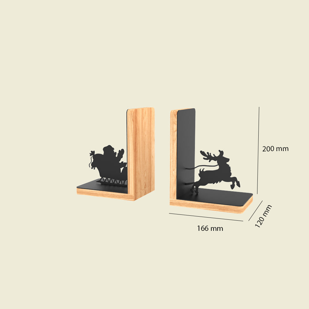 Sleighing Santa Bookends
