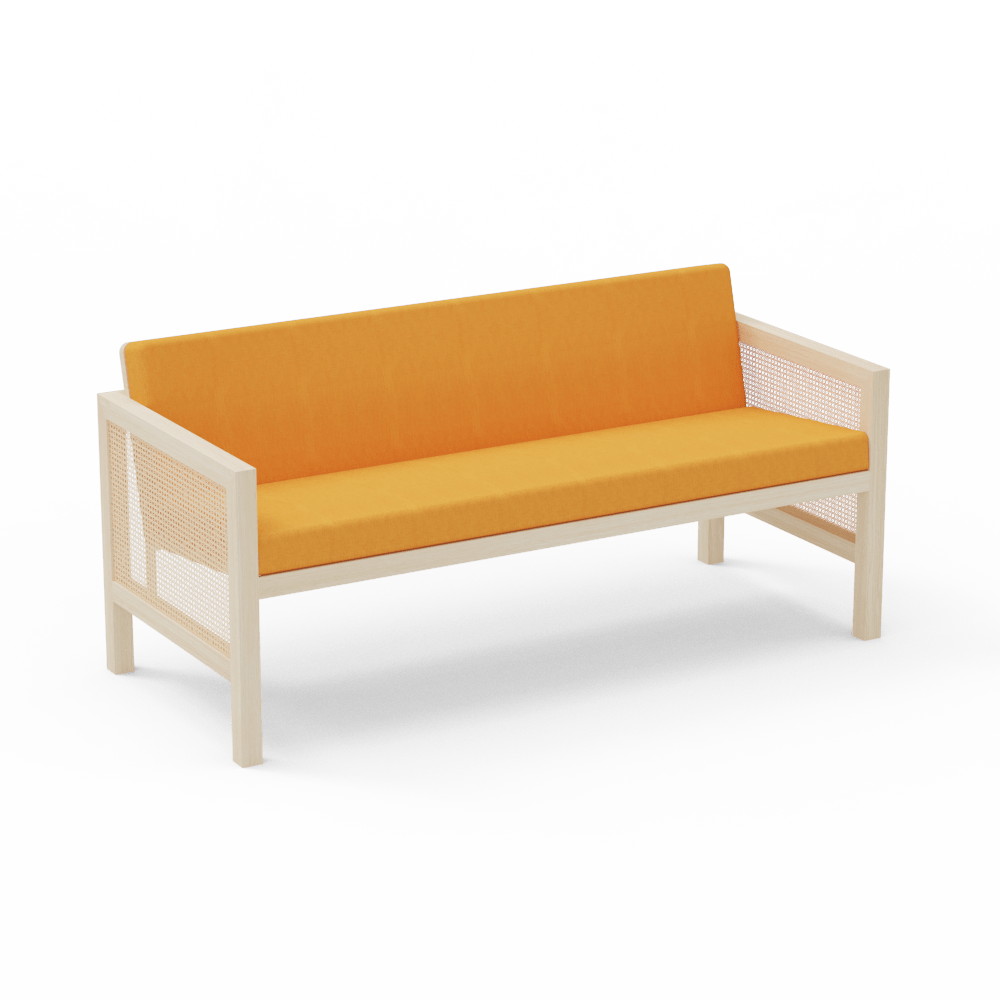 Euclid Wooden 2-Seater Sofa