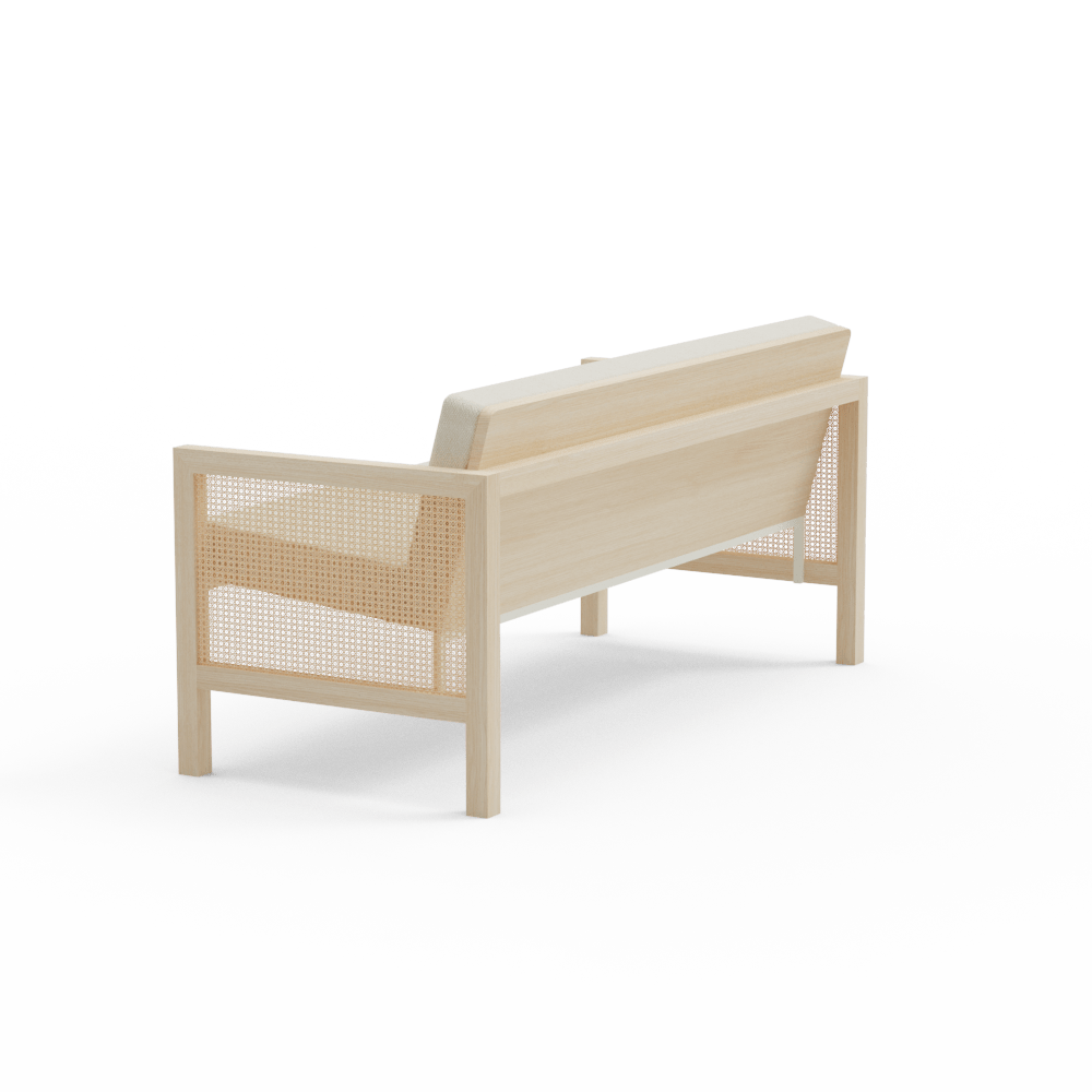 Euclid Wooden 2-Seater Sofa