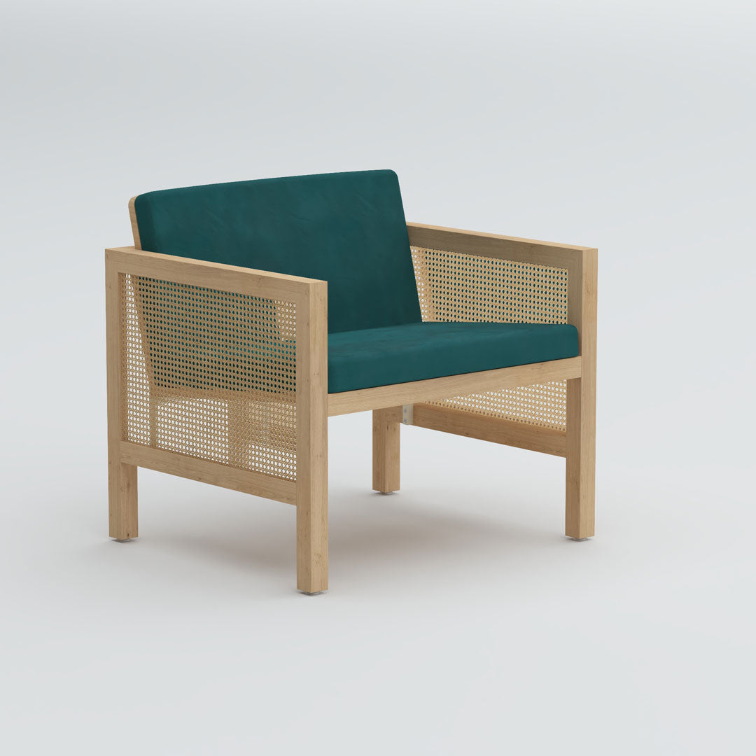 Euclid Wooden Single Seater Sofa