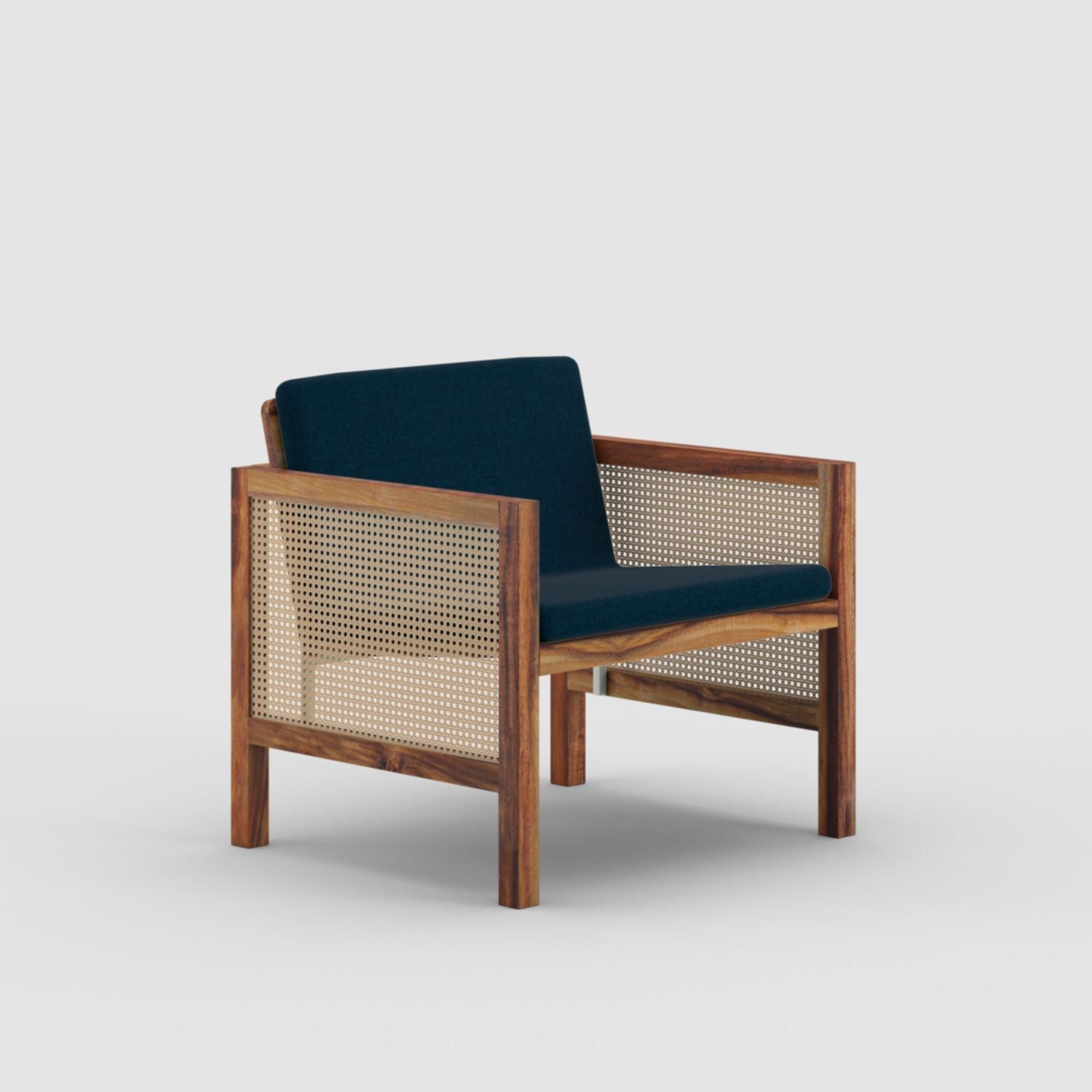 Euclid Wooden Single Seater Sofa