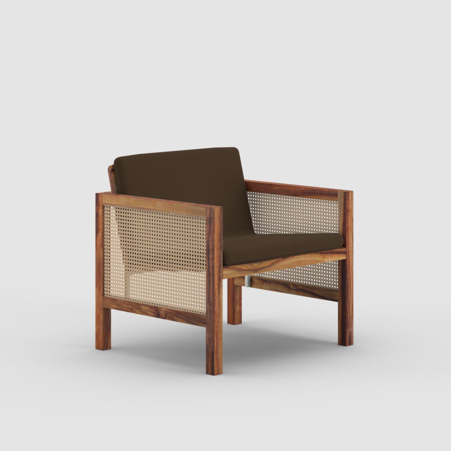 Euclid Wooden Single Seater Sofa