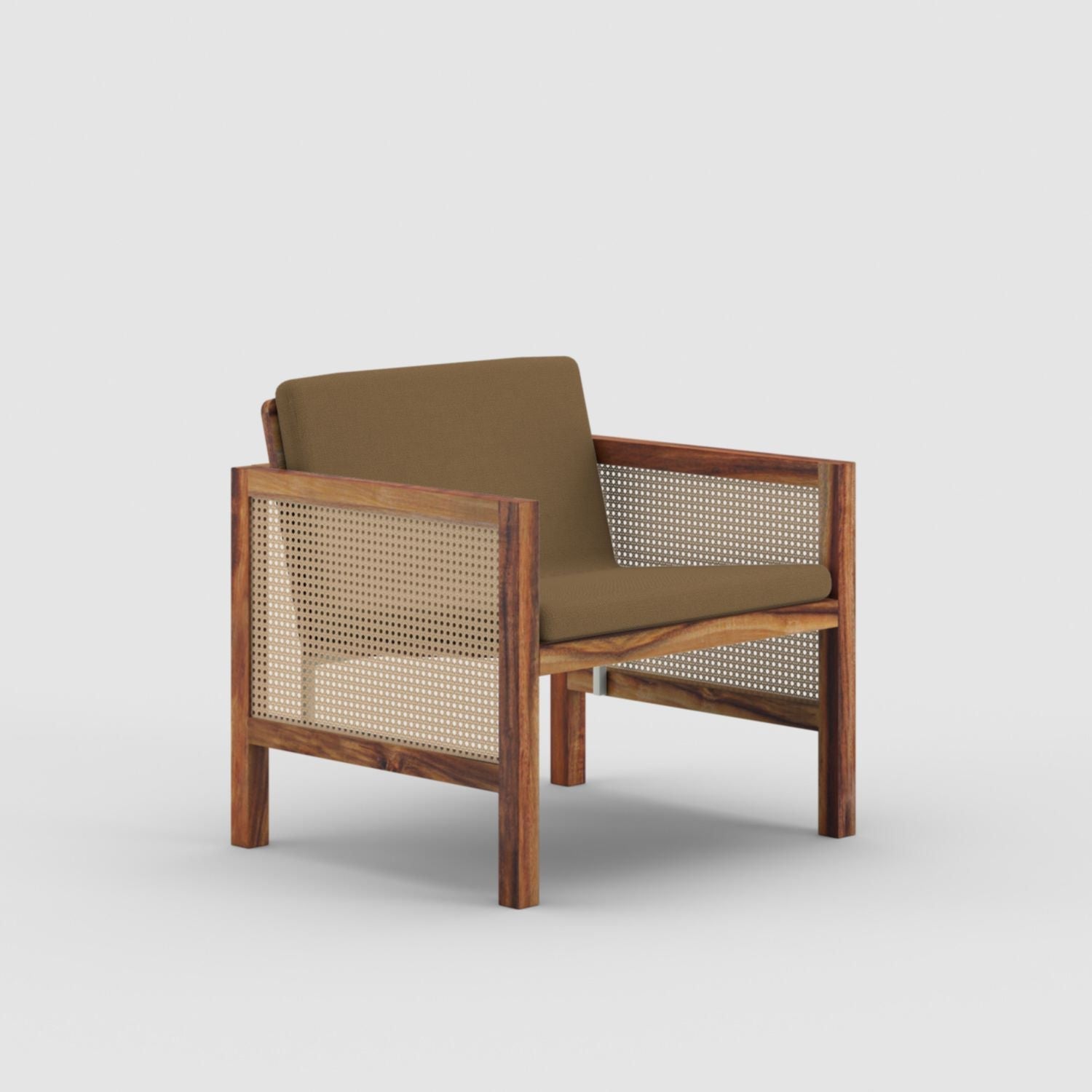 Euclid Wooden Single Seater Sofa