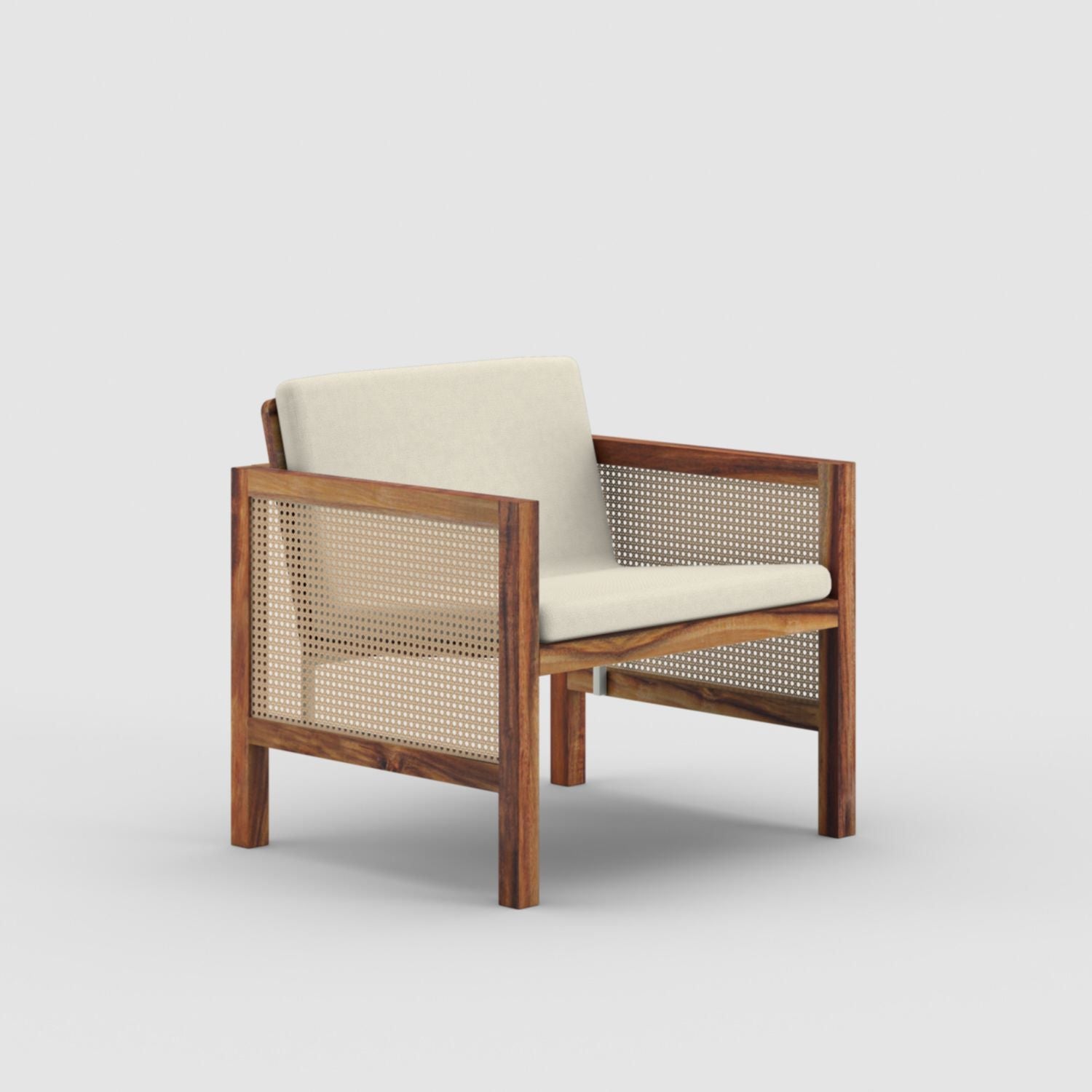 Euclid Wooden Single Seater Sofa