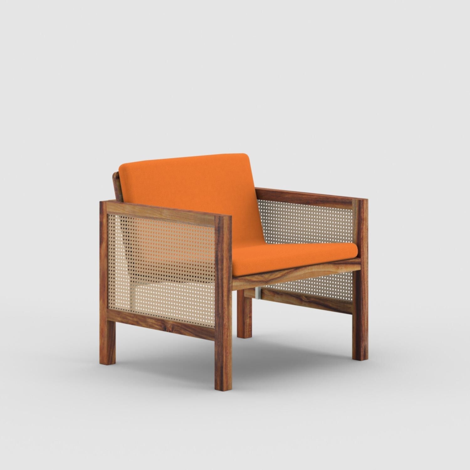 Euclid Wooden Single Seater Sofa