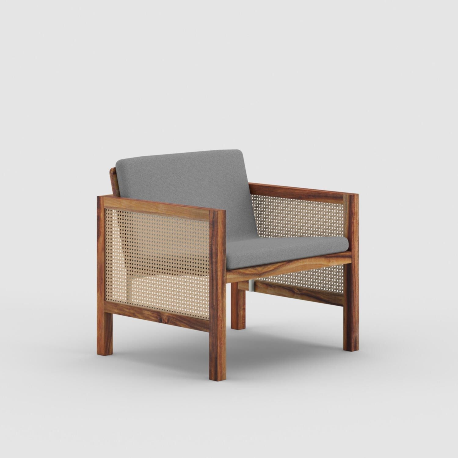 Euclid Wooden Single Seater Sofa