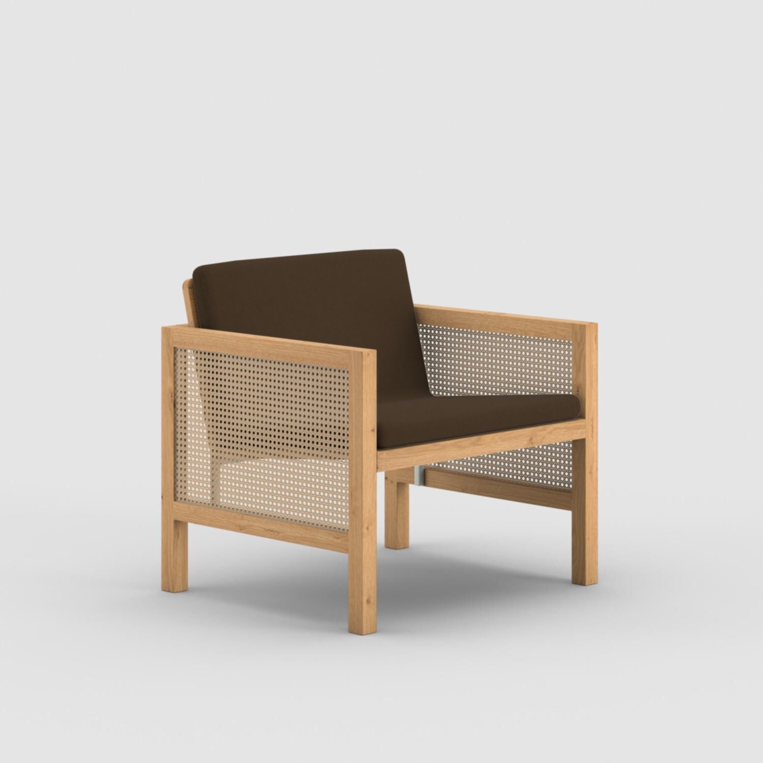 Euclid Wooden Single Seater Sofa