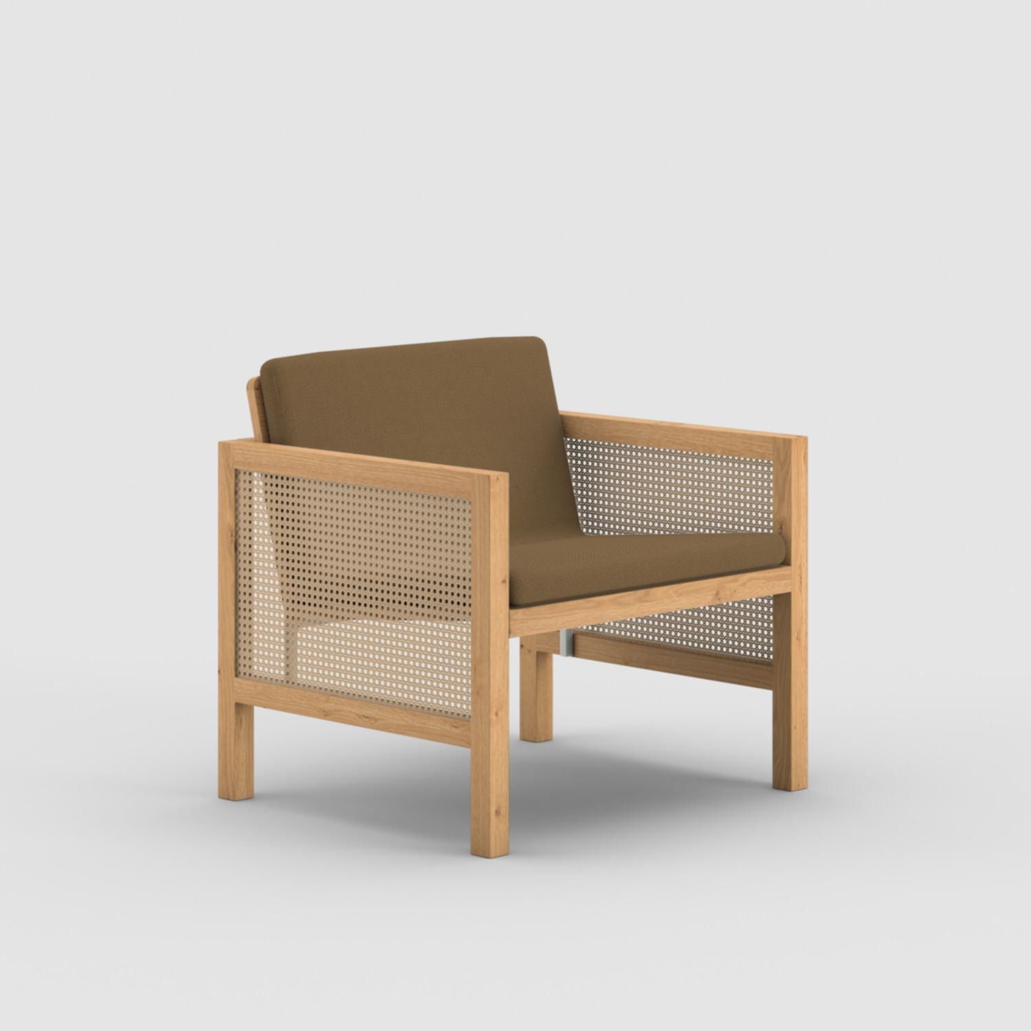 Euclid Wooden Single Seater Sofa