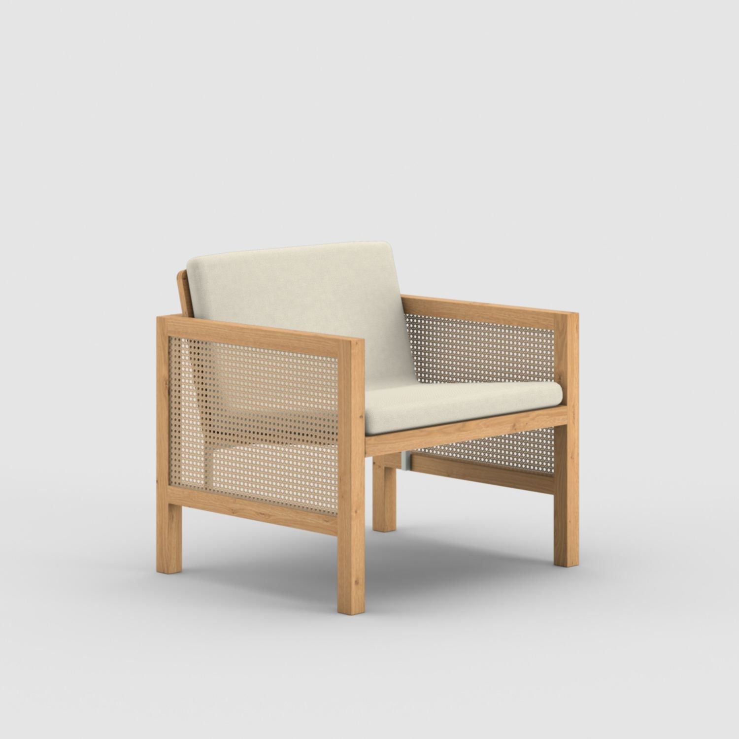 Euclid Wooden Single Seater Sofa