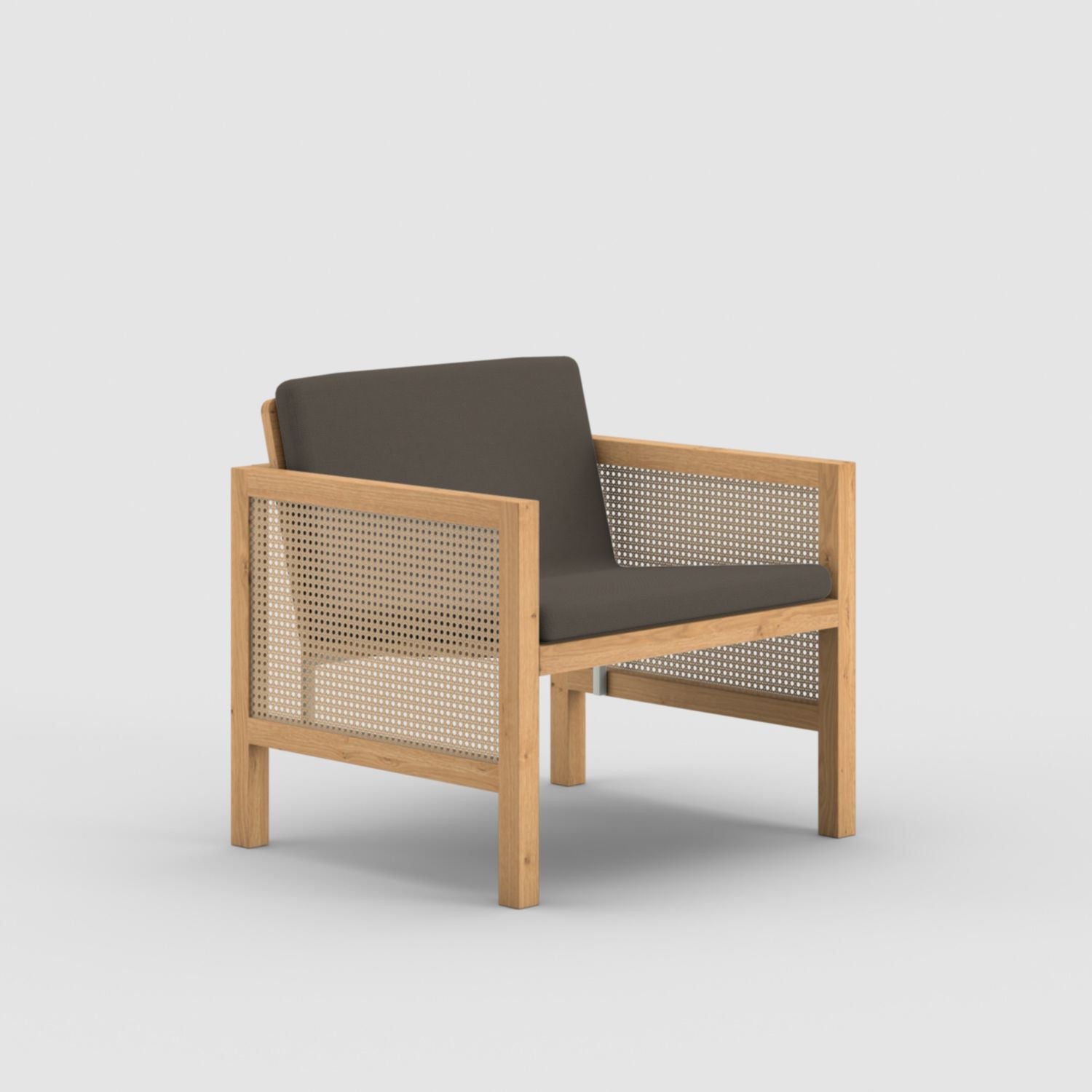 Euclid Wooden Single Seater Sofa