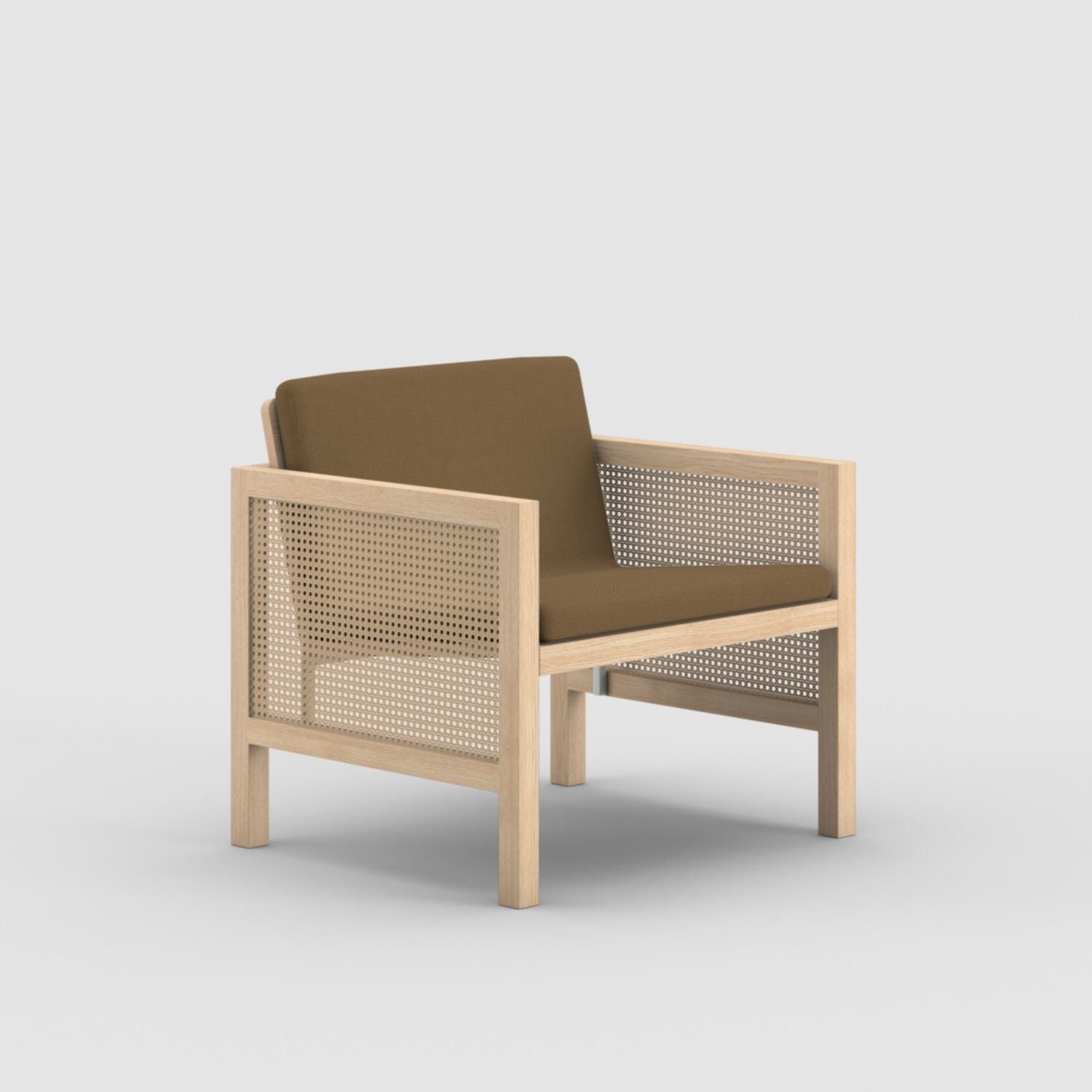 Euclid Wooden Single Seater Sofa