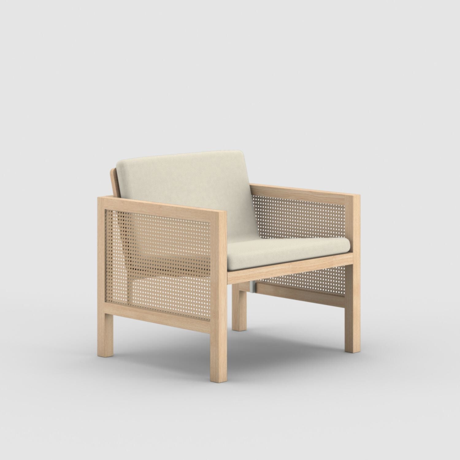 Euclid Wooden Single Seater Sofa