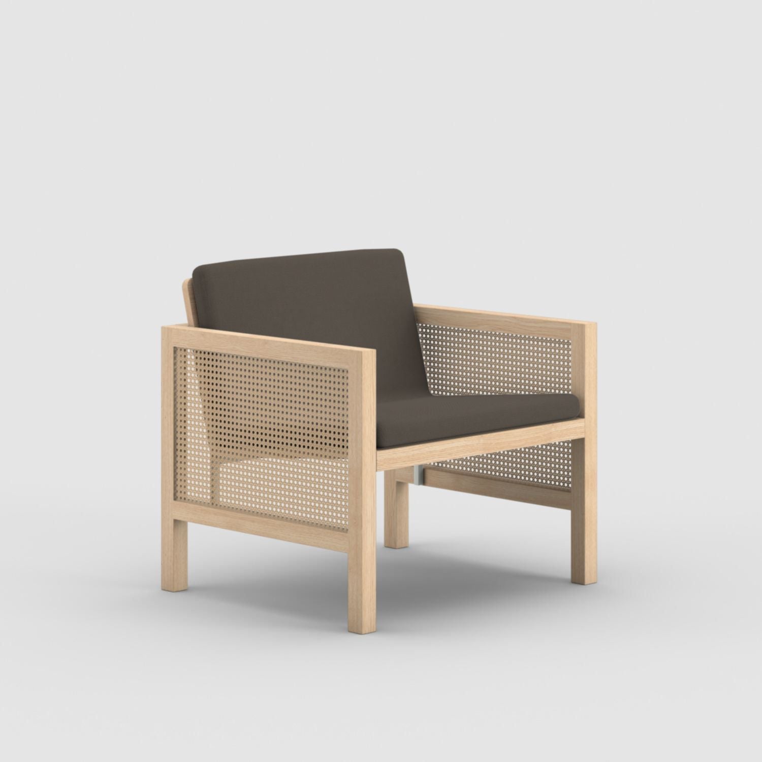 Euclid Wooden Single Seater Sofa