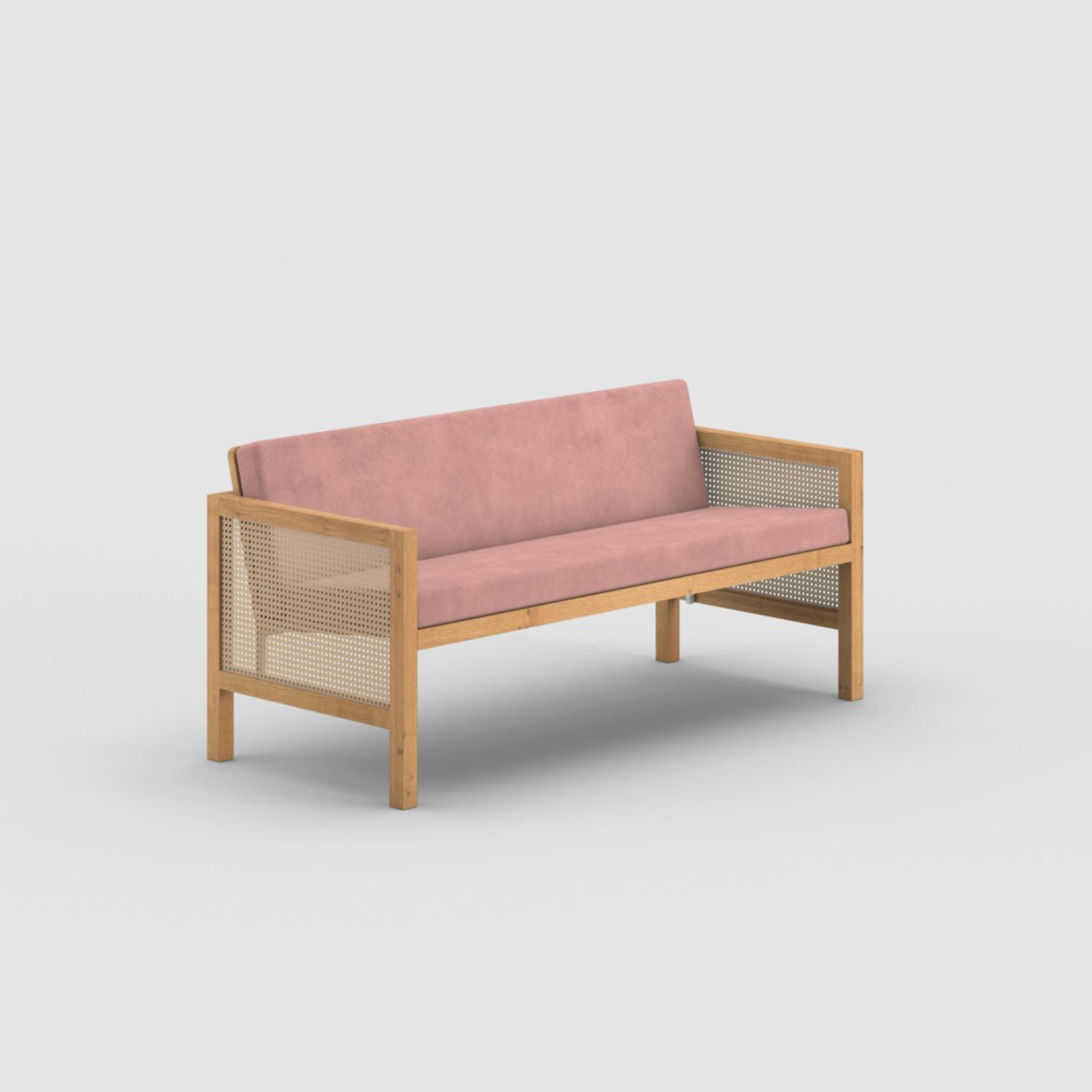 Euclid Wooden 2-Seater Sofa