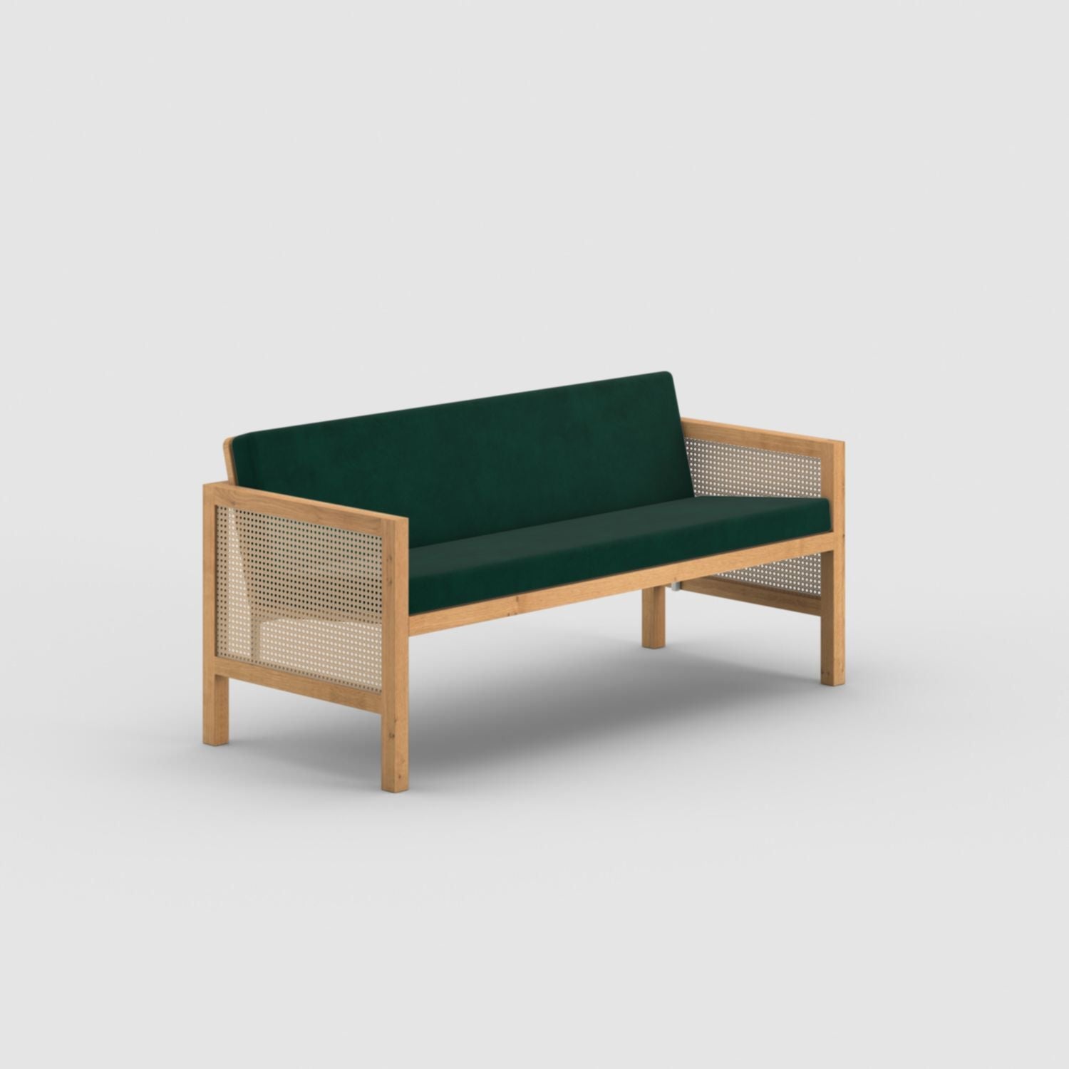 Euclid Wooden 2-Seater Sofa