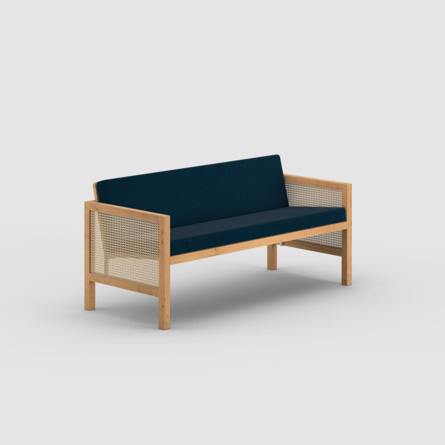 Euclid Wooden 2-Seater Sofa