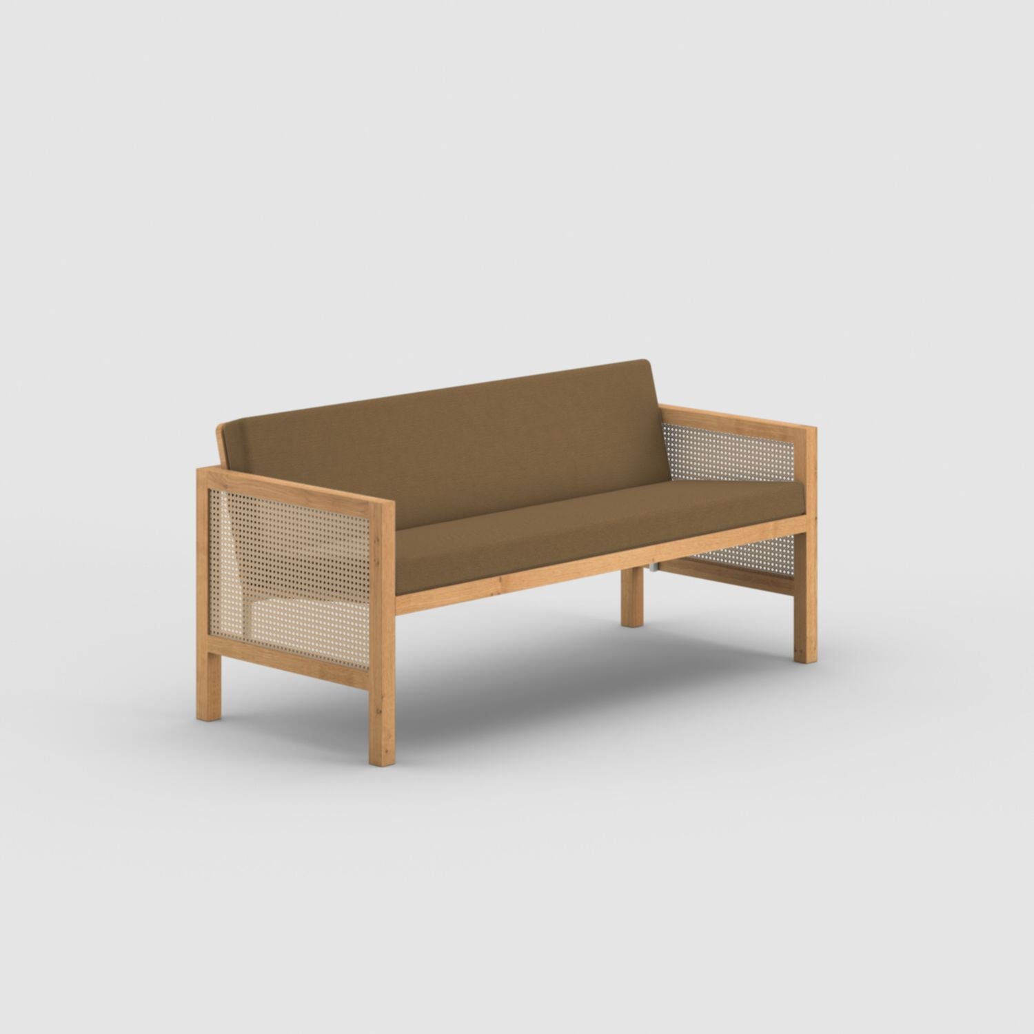 Euclid Wooden 2-Seater Sofa