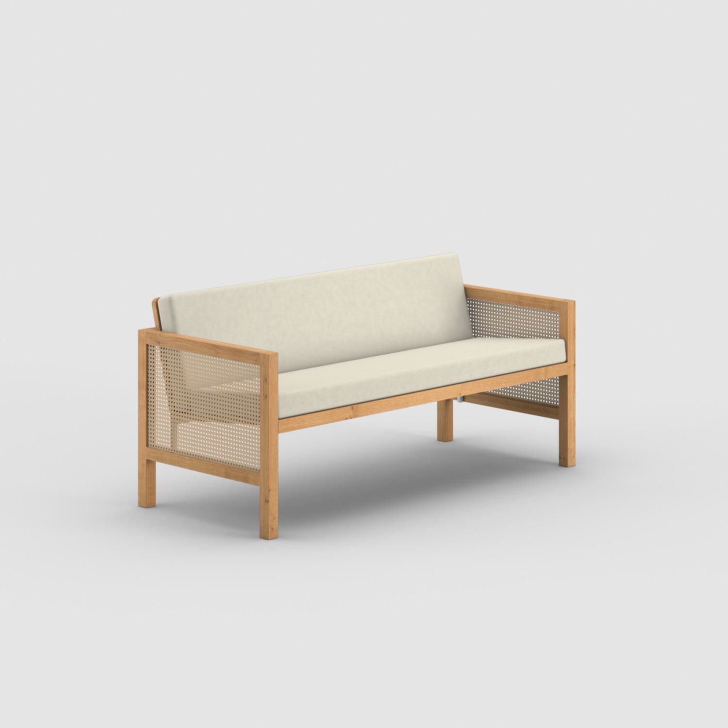 Euclid Wooden 2-Seater Sofa