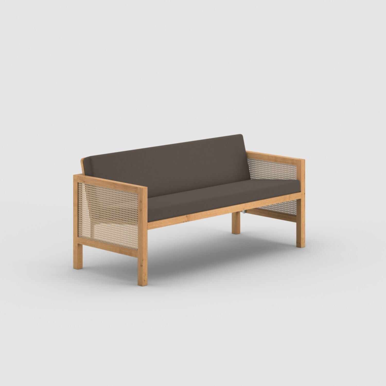 Euclid Wooden 2-Seater Sofa