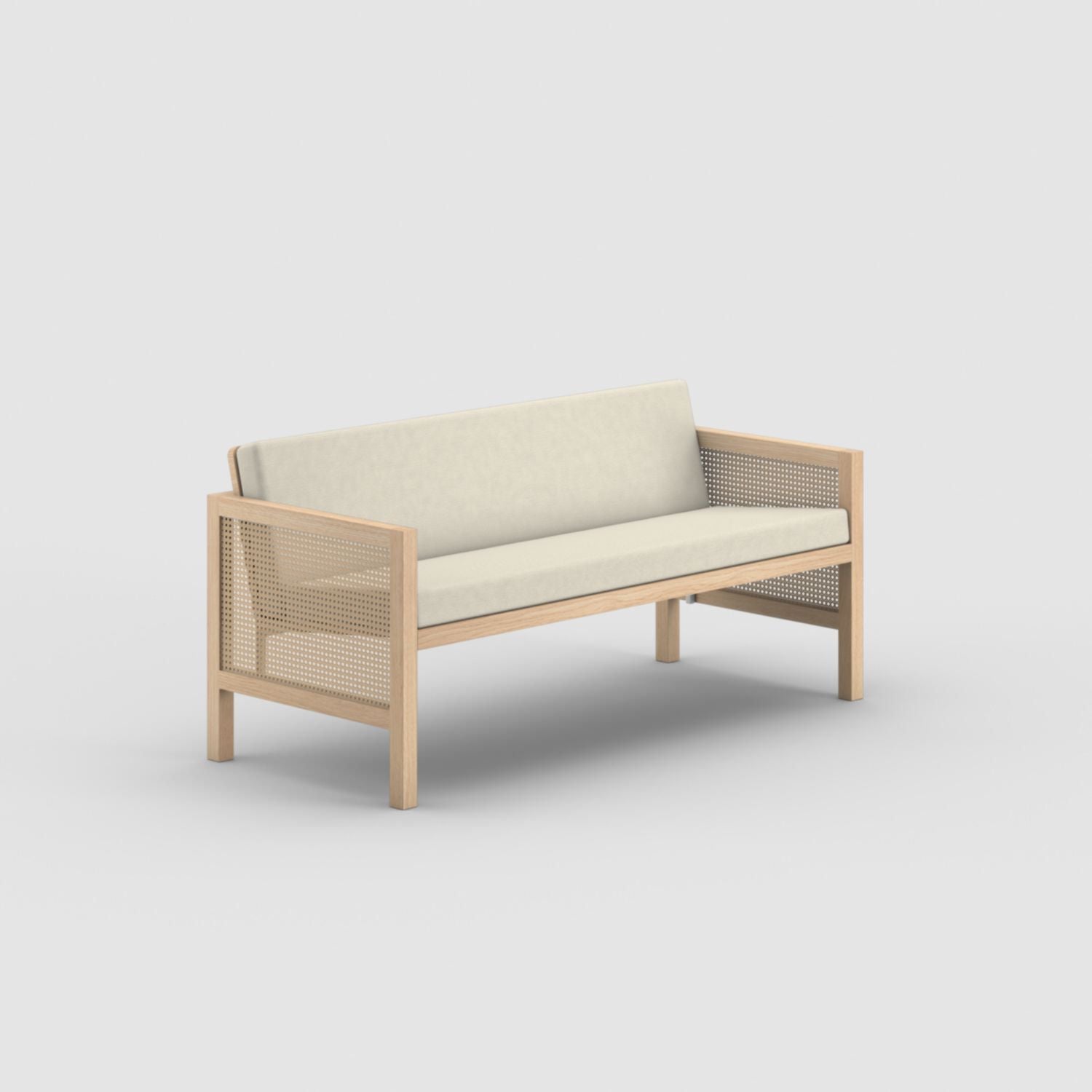 Euclid Wooden 2-Seater Sofa