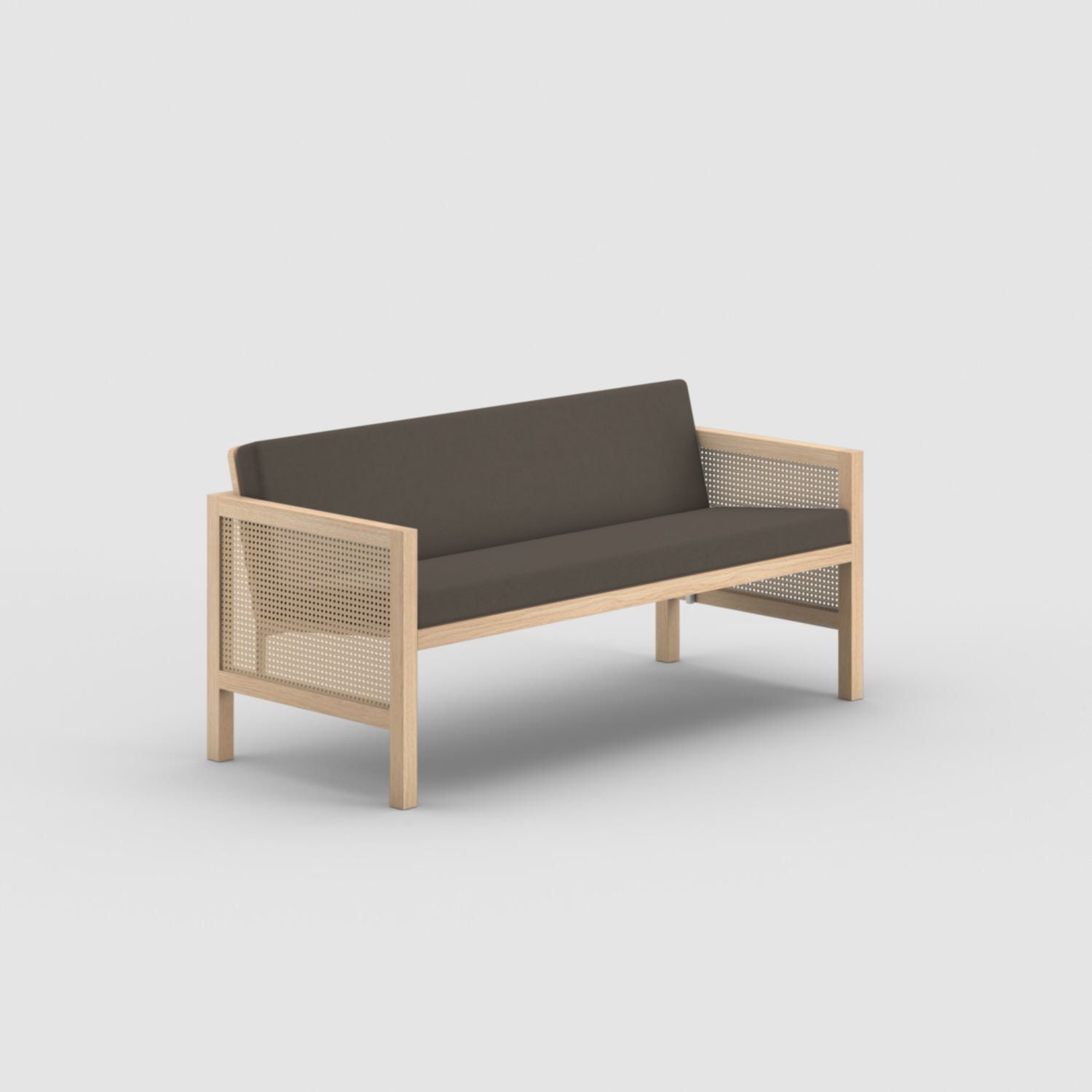 Euclid Wooden 2-Seater Sofa