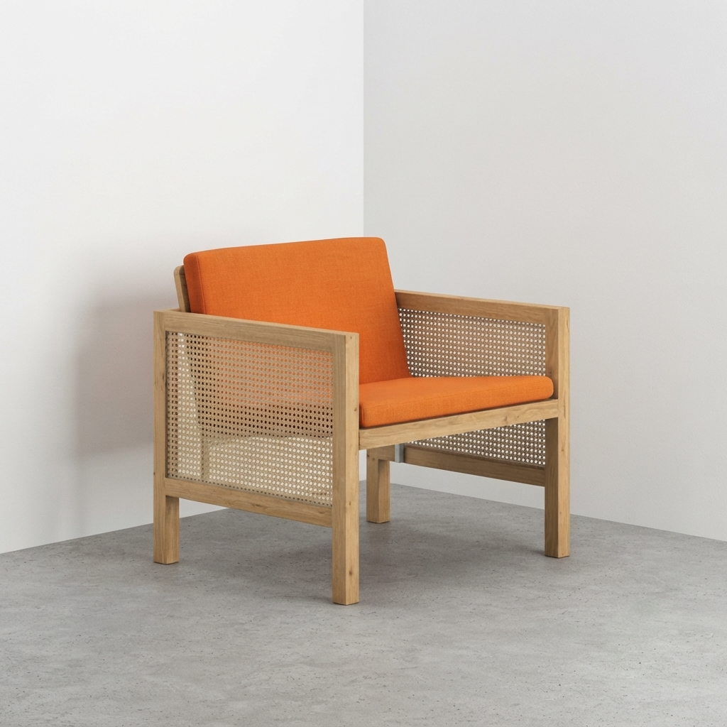 Euclid Wooden Single Seater Sofa