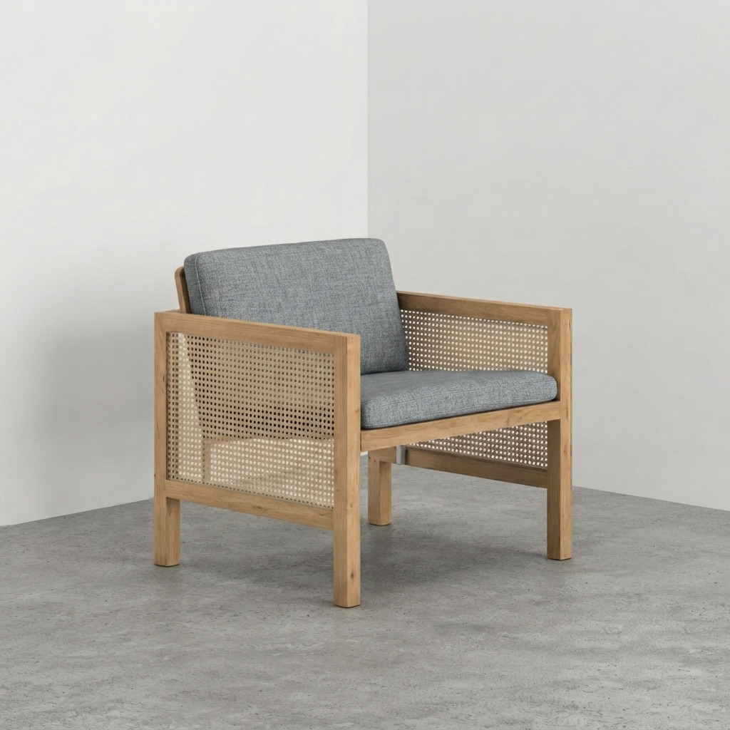 Euclid Wooden Single Seater Sofa
