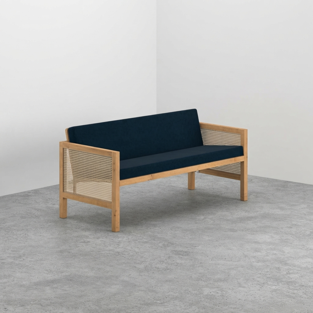 Euclid Wooden 2-Seater Sofa