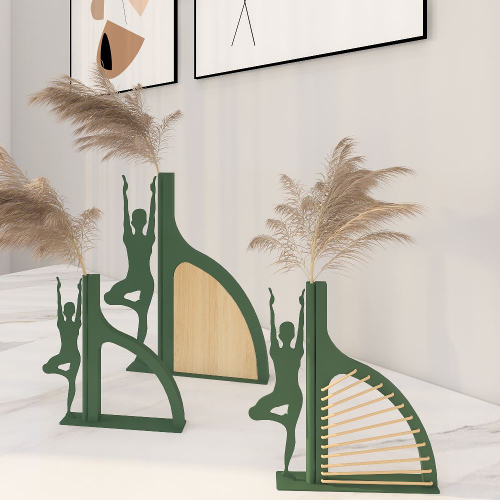 WB Décor Piece with Yoga Pose – Set of 3