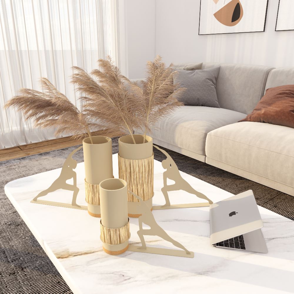 WB Vases with Yoga Pose