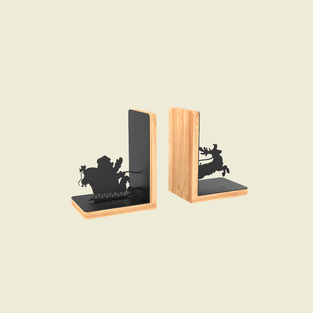 Sleighing Santa Bookends