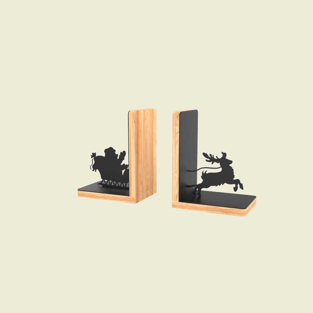 Sleighing Santa Bookends