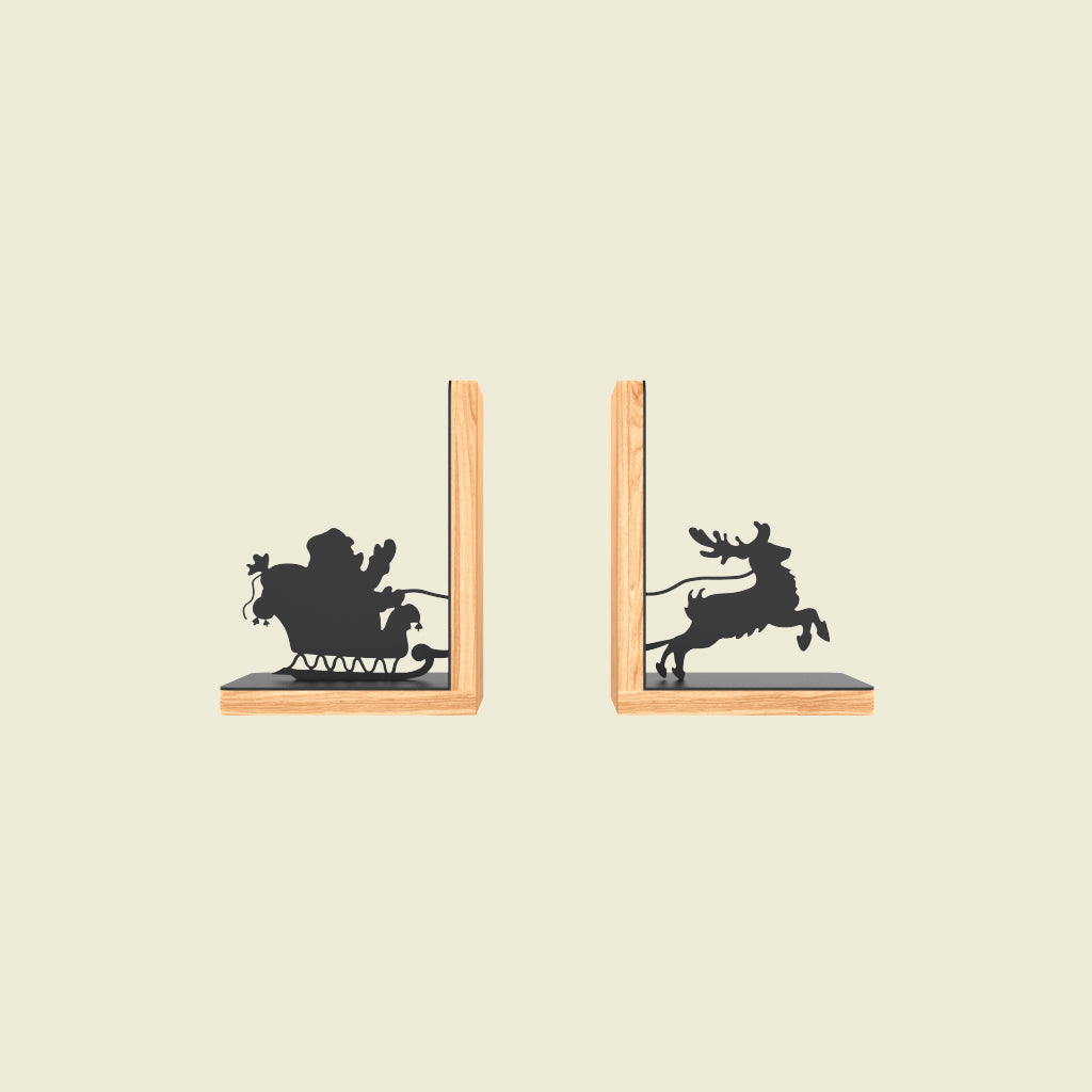 Sleighing Santa Bookends