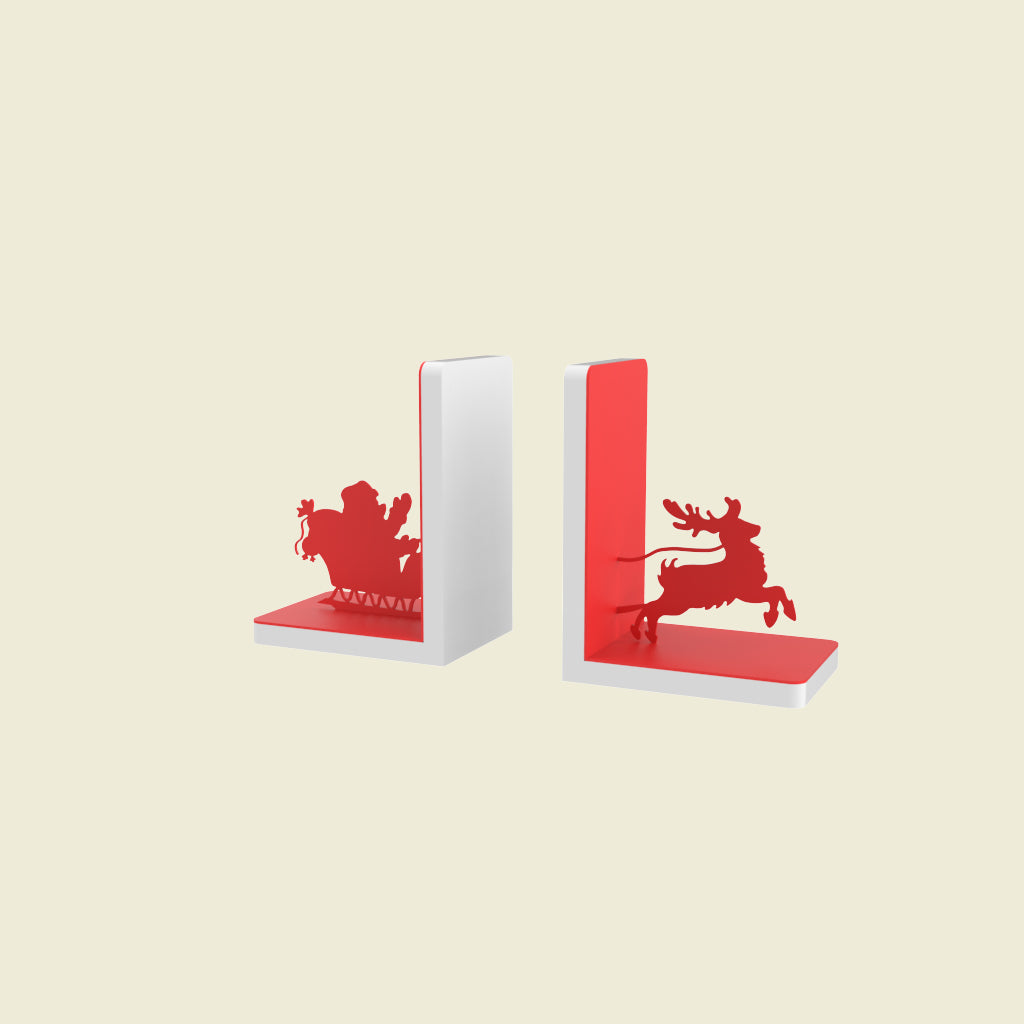 Sleighing Santa Bookends