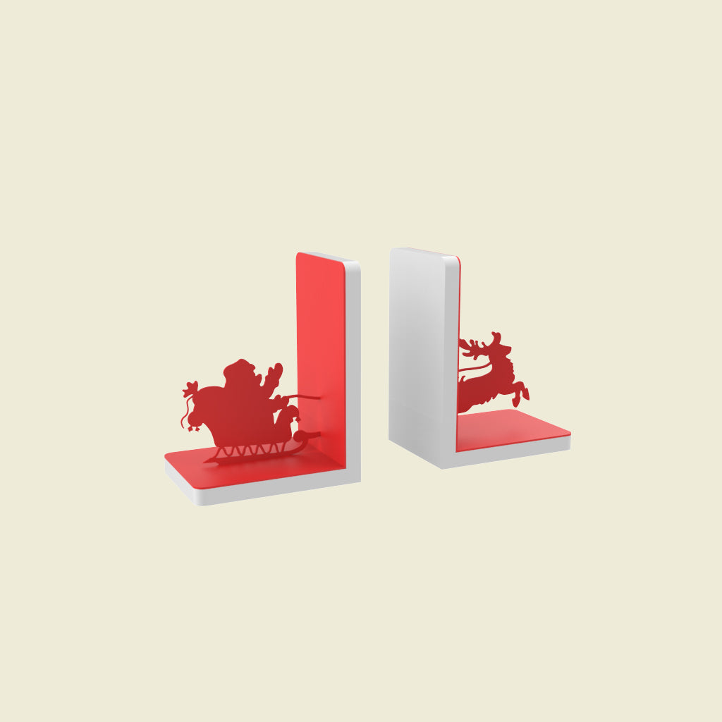 Sleighing Santa Bookends