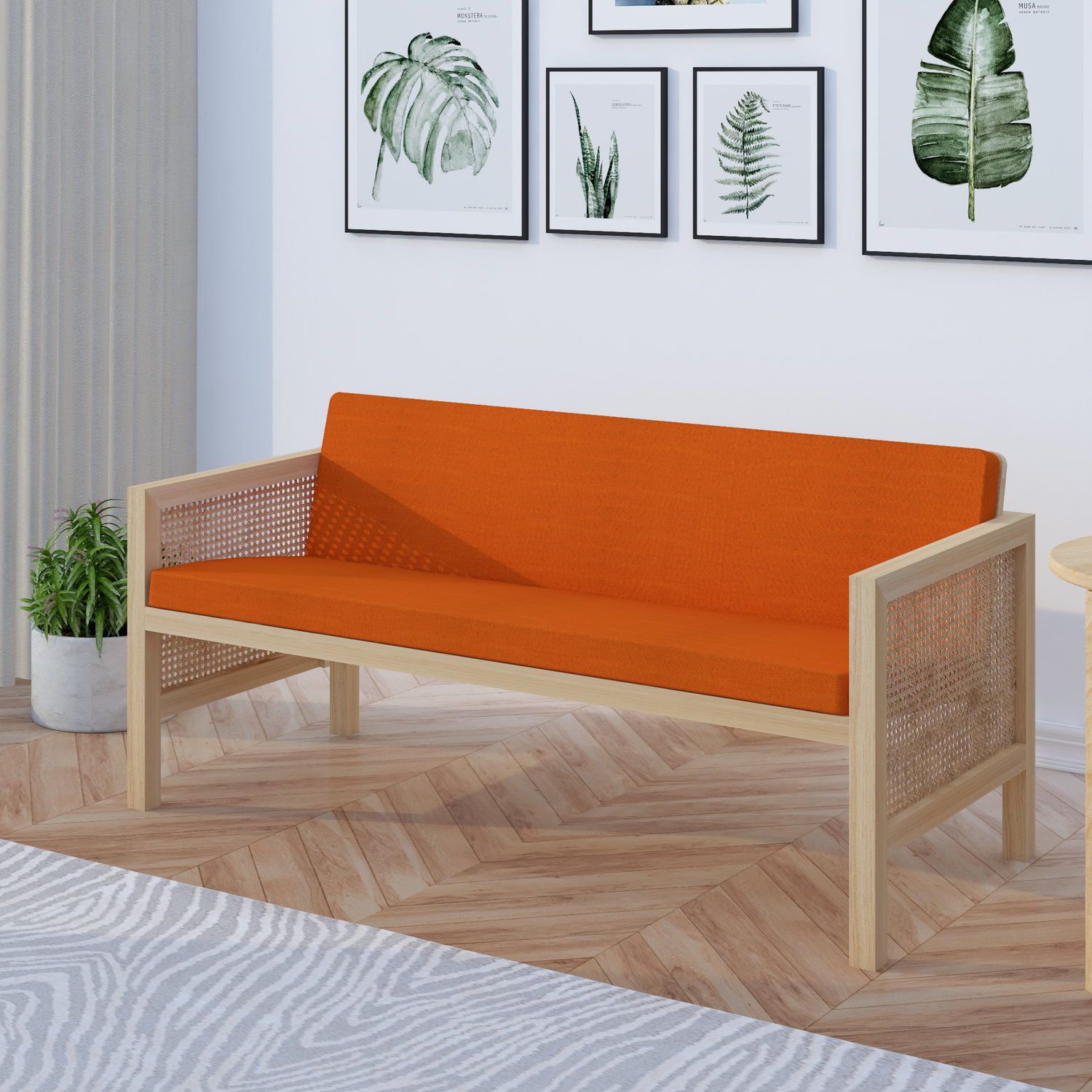 Euclid Wooden 2-Seater Sofa