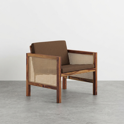Euclid Wooden Single Seater Sofa