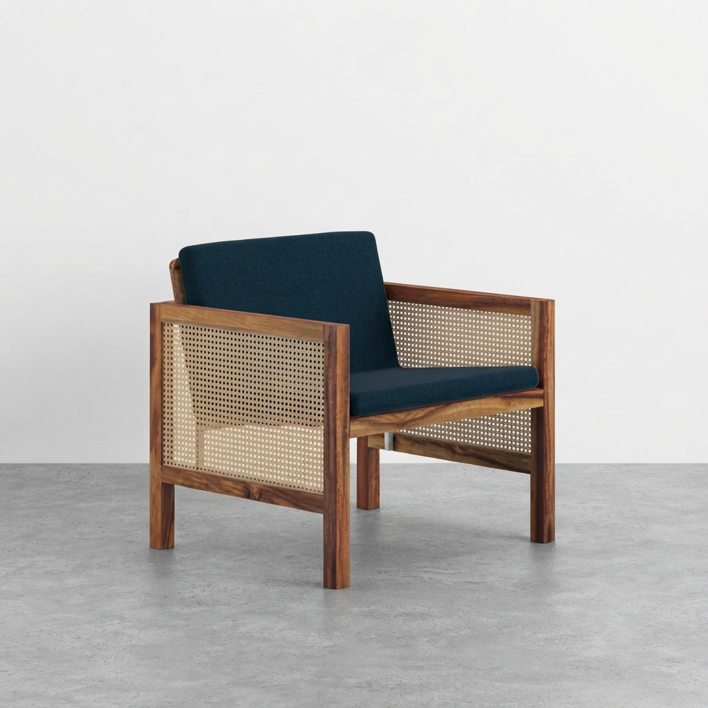 Euclid Wooden Single Seater Sofa