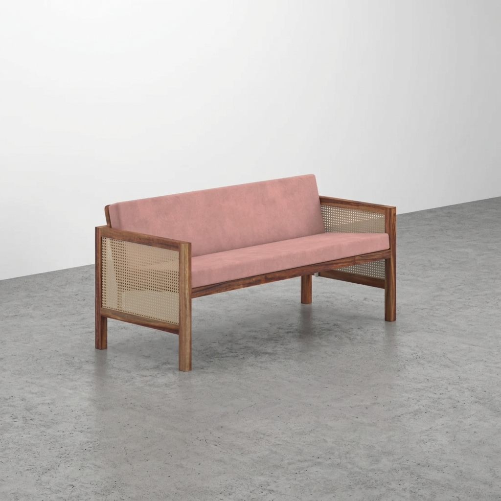 Euclid Wooden 2-Seater Sofa