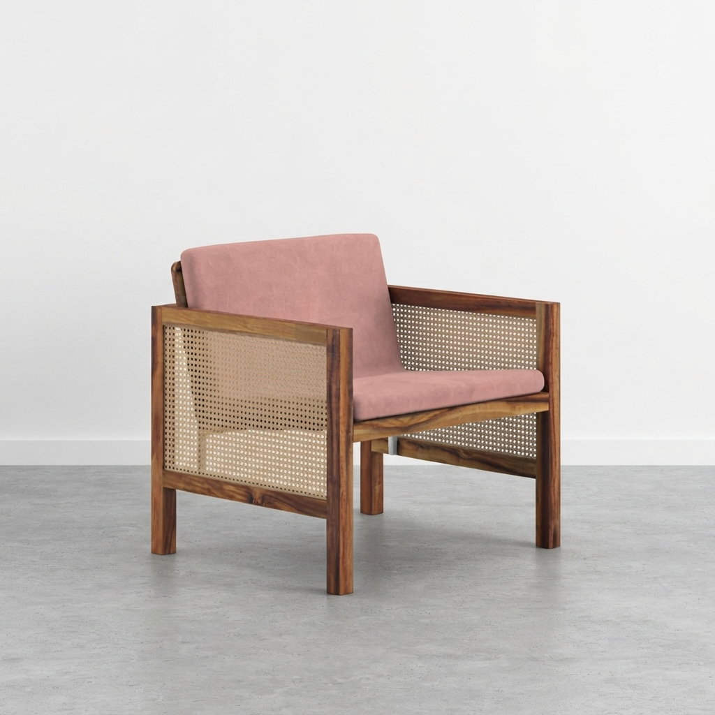 Euclid Wooden Single Seater Sofa
