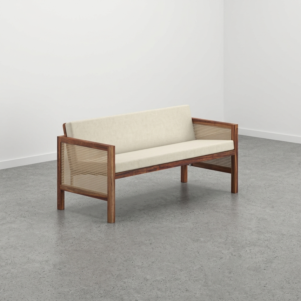 Euclid Wooden 2-Seater Sofa