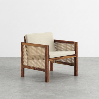 Euclid Wooden Single Seater Sofa