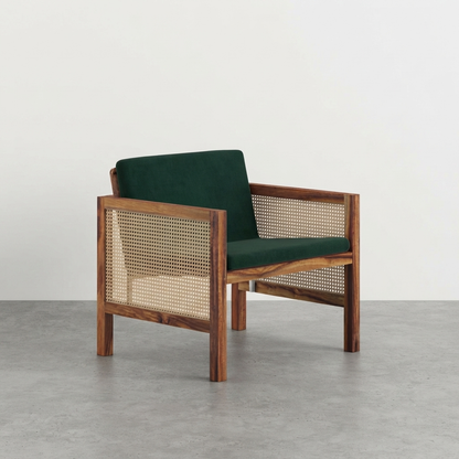 Euclid Wooden Single Seater Sofa