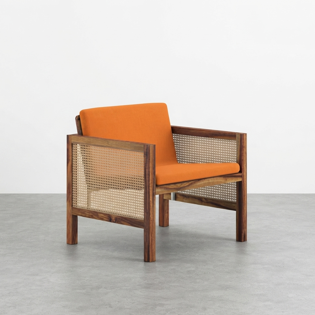 Euclid Wooden Single Seater Sofa