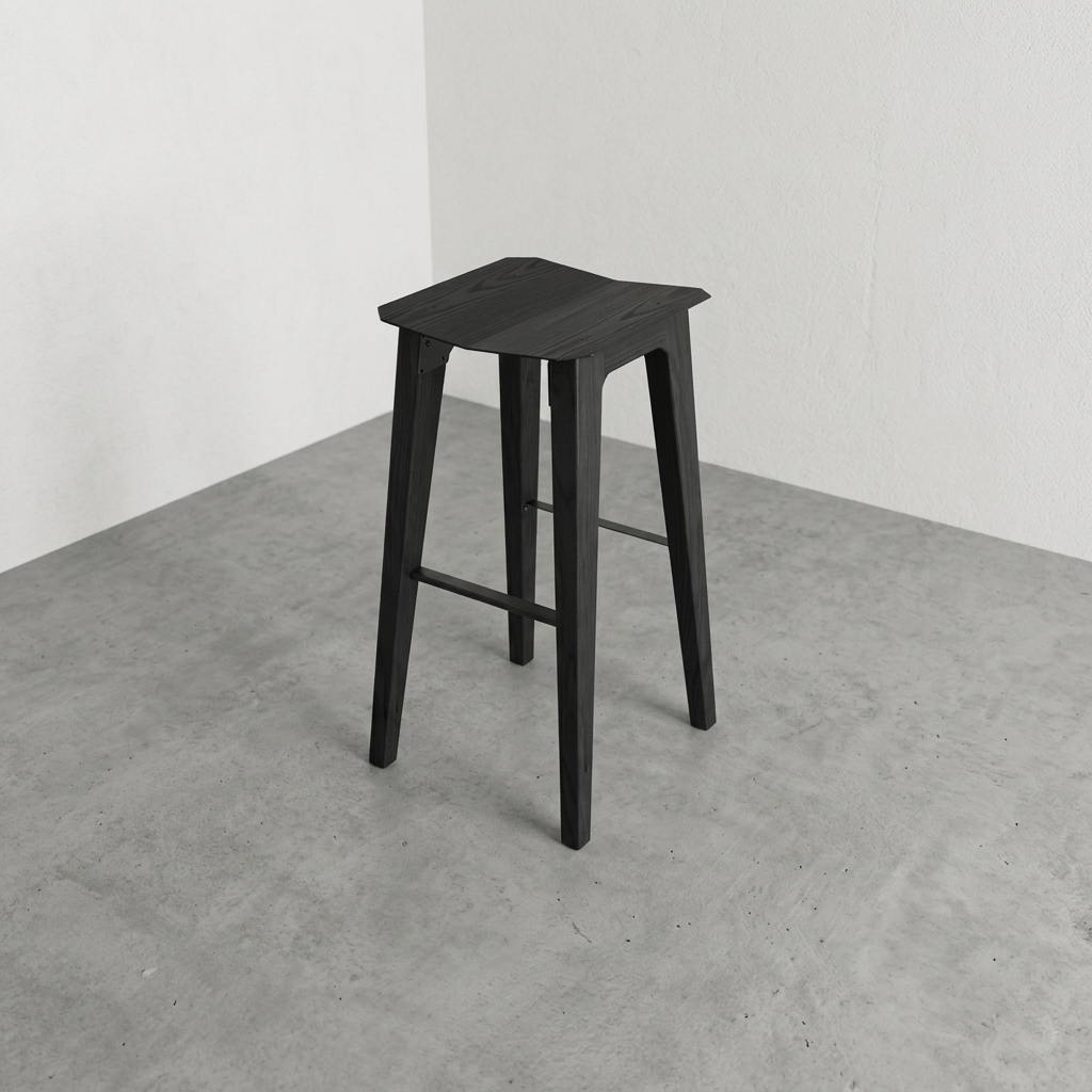 Akaei Outdoor Bar Stool - Black Stained