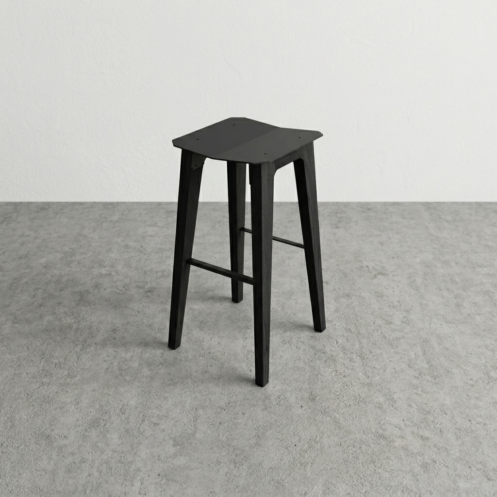 Akaei Outdoor Bar Stool - Black Stained