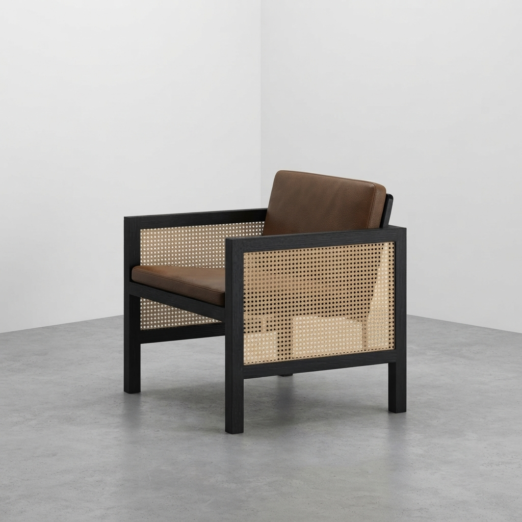 Euclid Wooden Single Seater Sofa