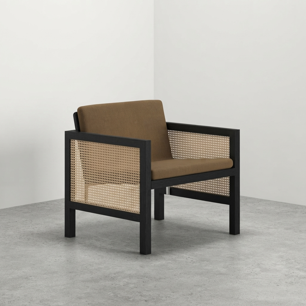 Euclid Wooden Single Seater Sofa